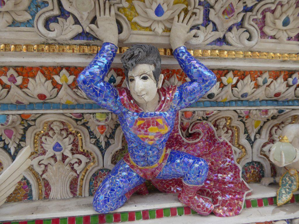 Wat Pariwat temple in Bangkok, Thailand. Superman