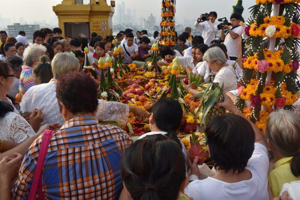 ceremony at the Golden Mountain temple in Bangkok